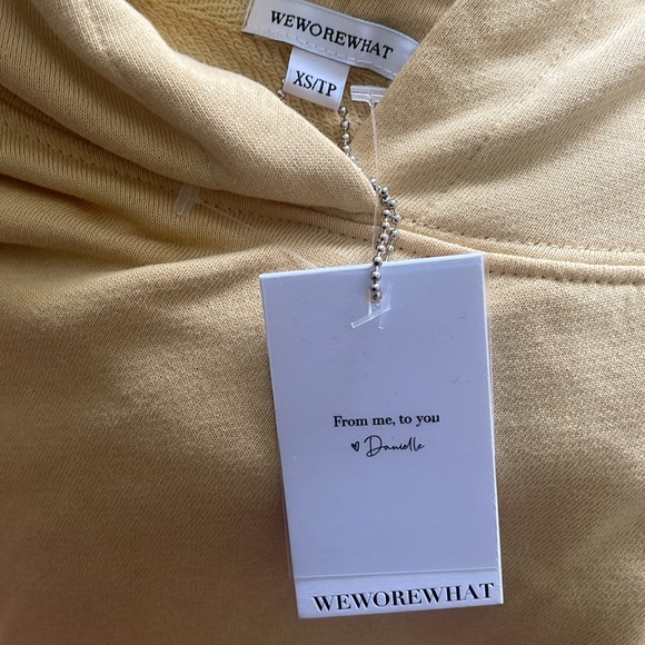 WeWoreWhat Oversized Hoodie Solid Sand Sweatshirt Women's XS - Picture 5 of 6